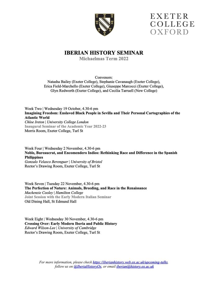 oxford iberian history seminar mt2022