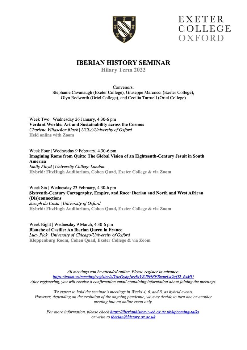oxford iberian history seminar ht2022