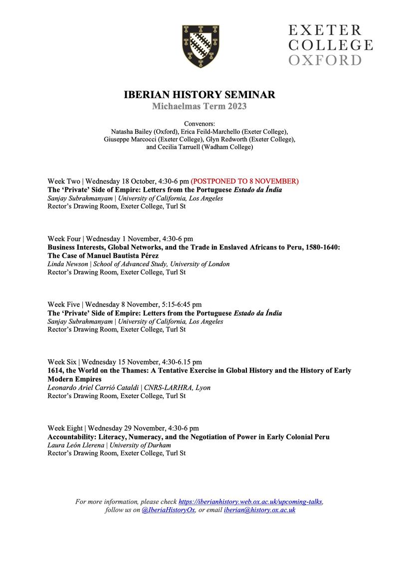 oxford iberian history seminar mt2023