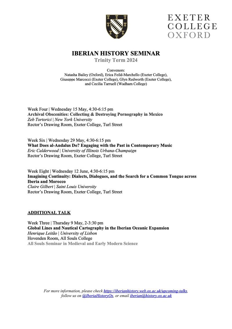 oxford iberian history seminar tt2024